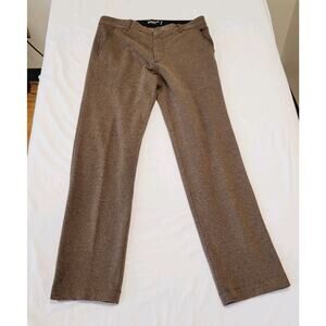 Betabrand Pant Men 32 Brown Dress Tweed Stretch Classic Workwear Trousers Slacks